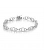 Chain Link Design Pave set Diamond Bracelet in 9ct White Gold